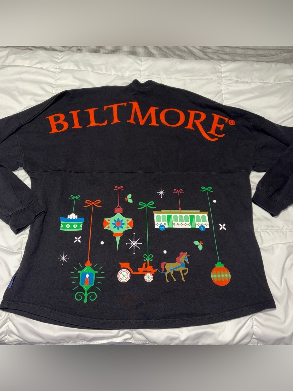 Spirit Jersey Biltmore Christmas ornament Graphic Long Sleeve Top Oversized